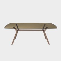 tavolo design cristallo fume