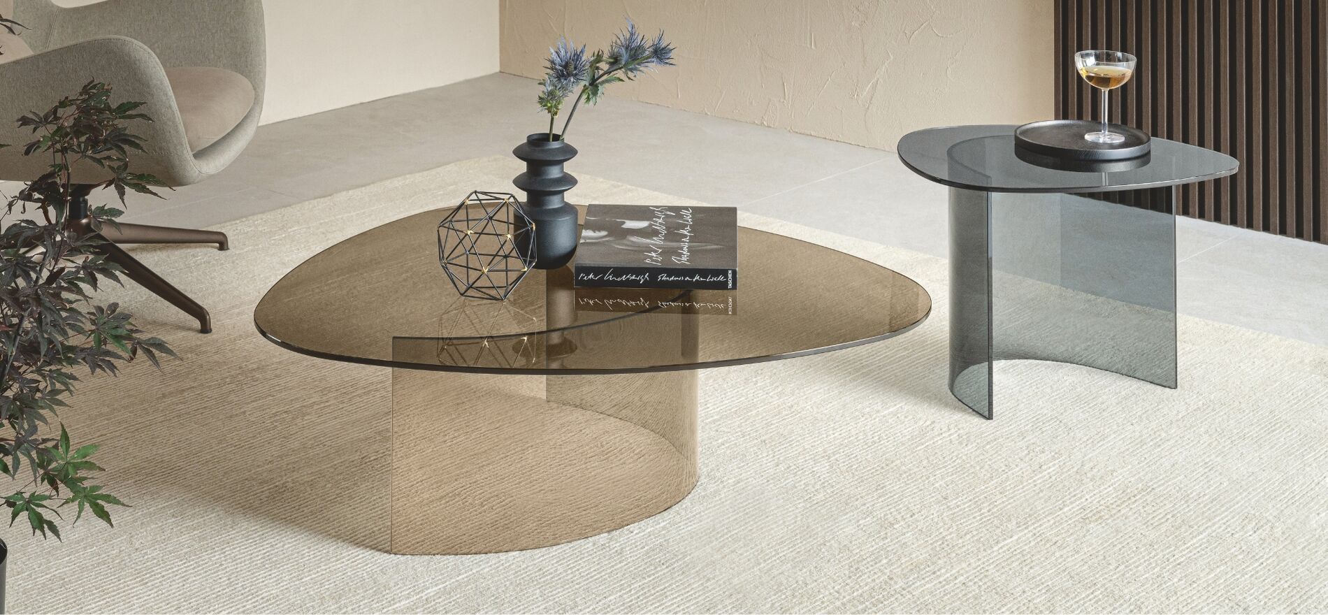 tavolino salotto design cristallo