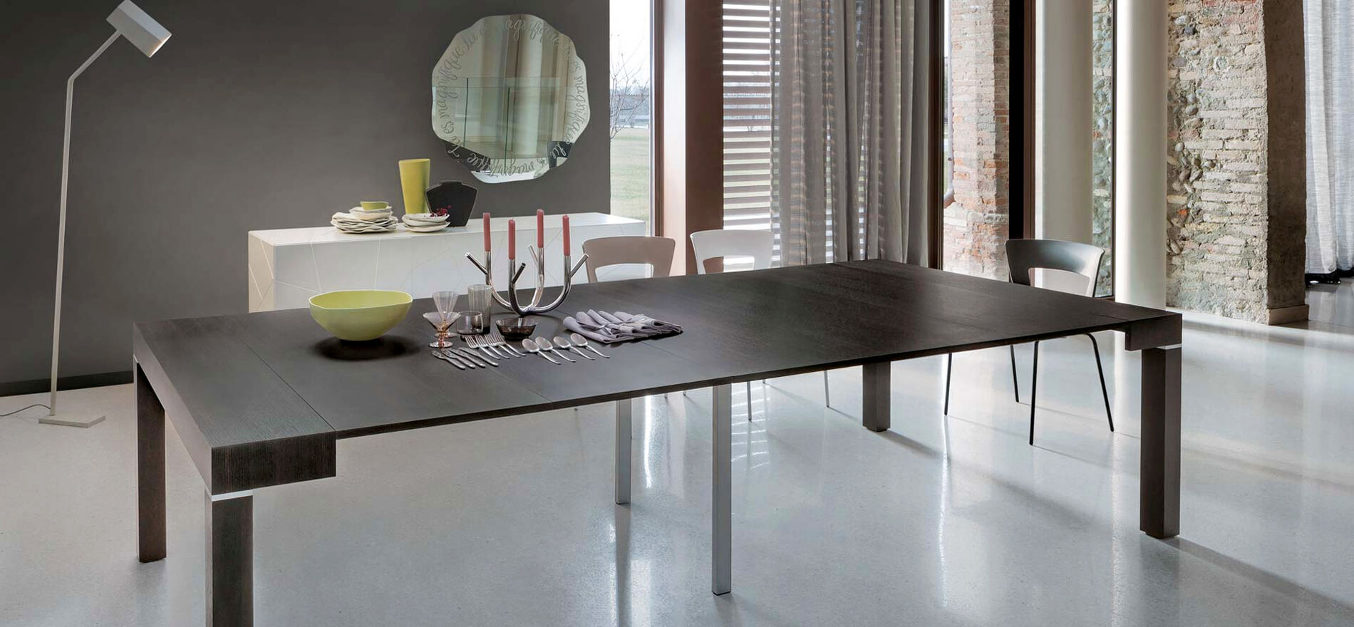 Consolle allungabile 3 metri, consolle tavolo design moderno - PQR, Riflessi