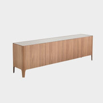Madia legno moderna, noce canaletto, ideale per salotto o soggiorno - Cross, Riflessi