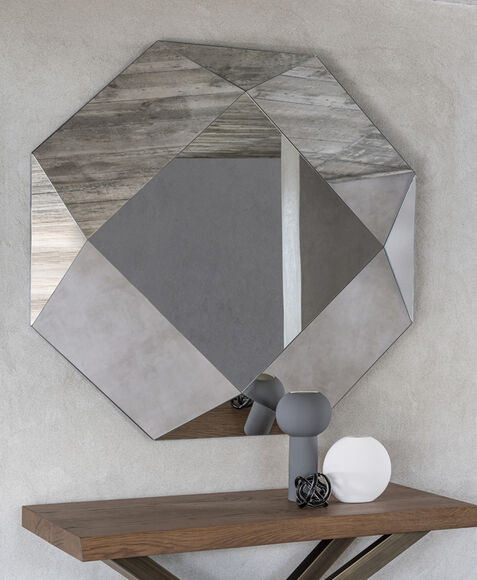 specchio tridimensionale diamante riflessi