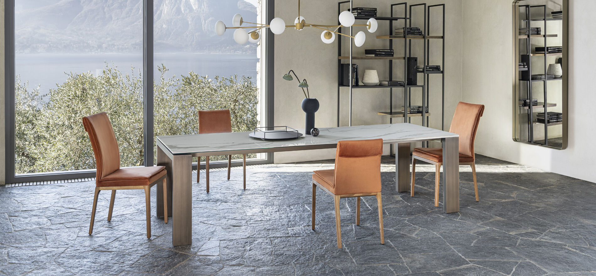 tavolo allungabile ceramica calacatta
