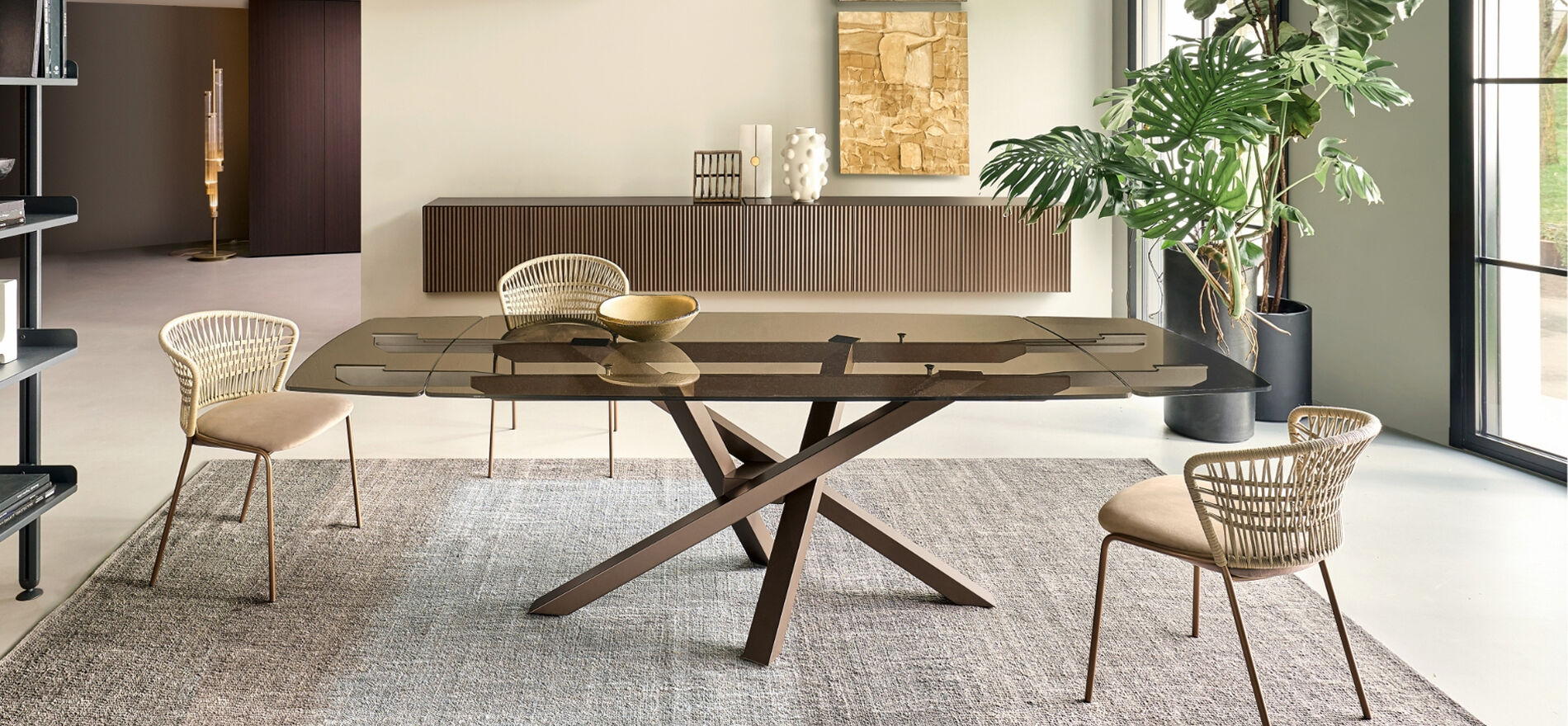 tavolo moderno design cristallo